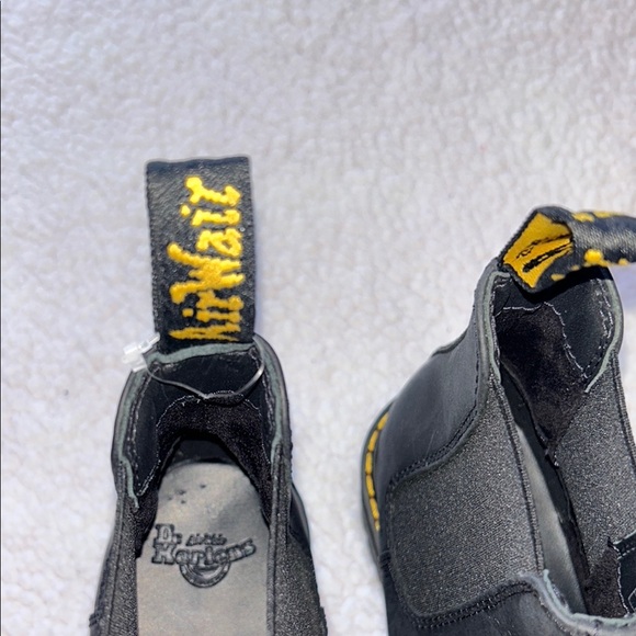 NWOB Dr. Martens Black Ankle Boots with Yellow Stitching - Picture 5 of 9